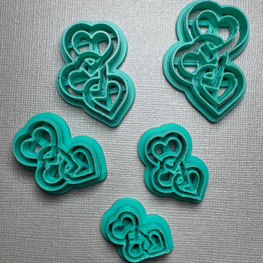 Cortador para Arcilla Polimérica 3 CORAZONES ARGOLAS - M119