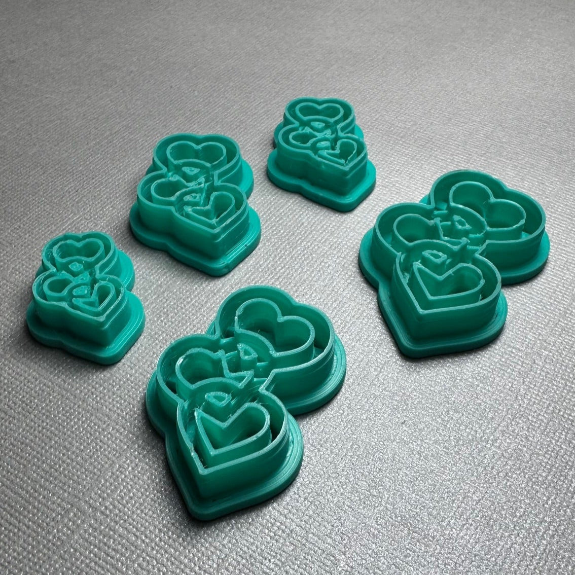 Cortador para Arcilla Polimérica 3 CORAZONES ARGOLAS - M119