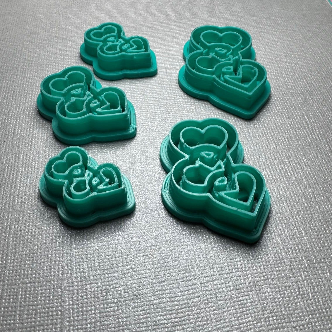 Cortador para Arcilla Polimérica 3 CORAZONES ARGOLAS - M119