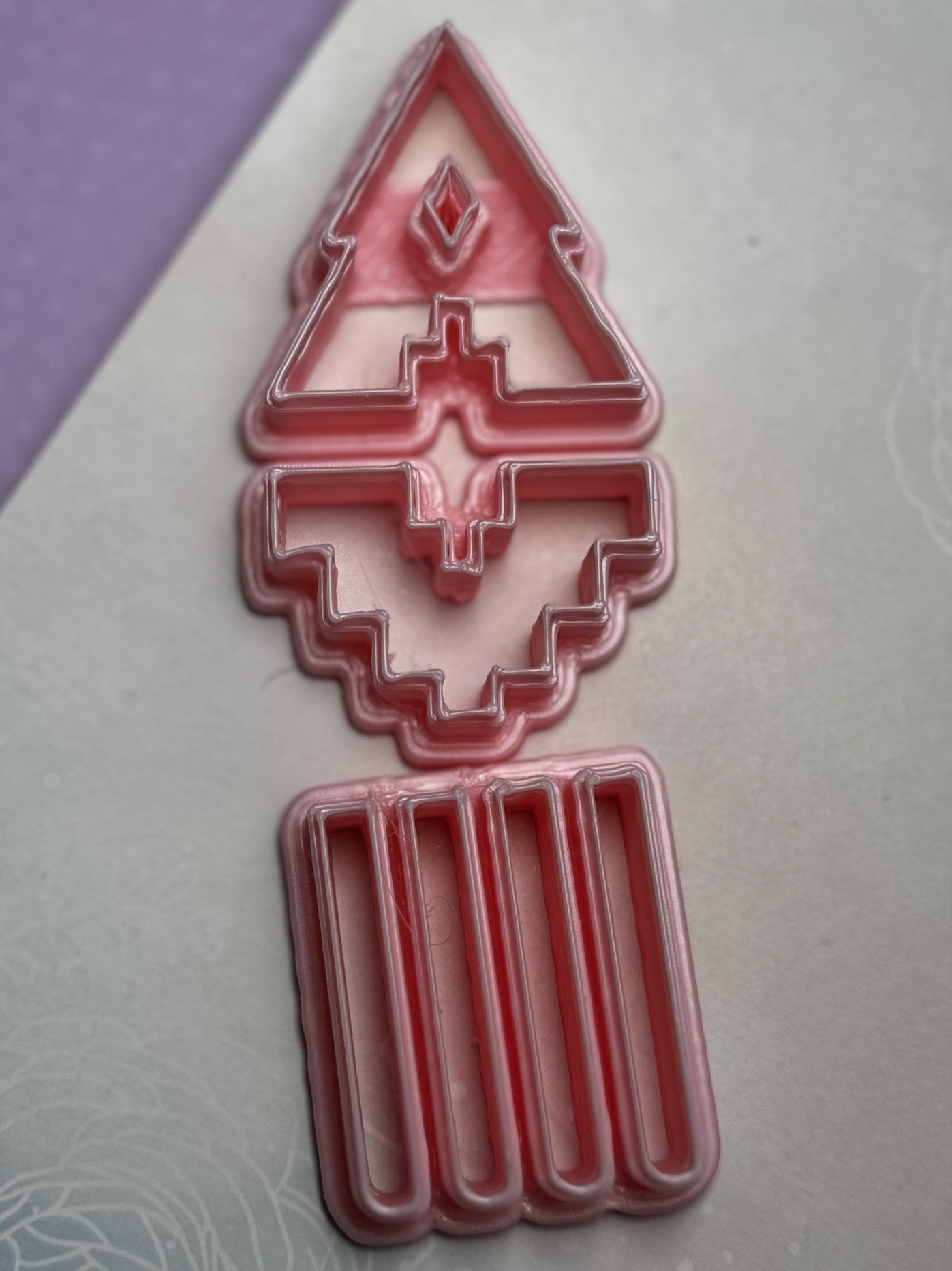 Cortador, molde para arcilla polimérica, conjunto ASTEKA CON FRANJAS - M056