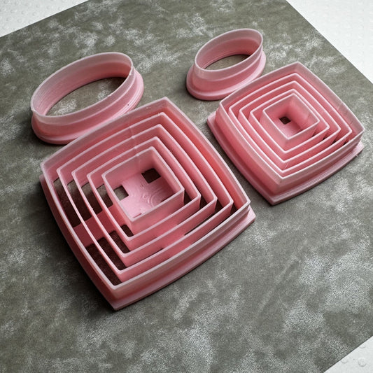 Cortador, molde para Arcilla Polimérica Cuadrados en Cuadrado QQ055