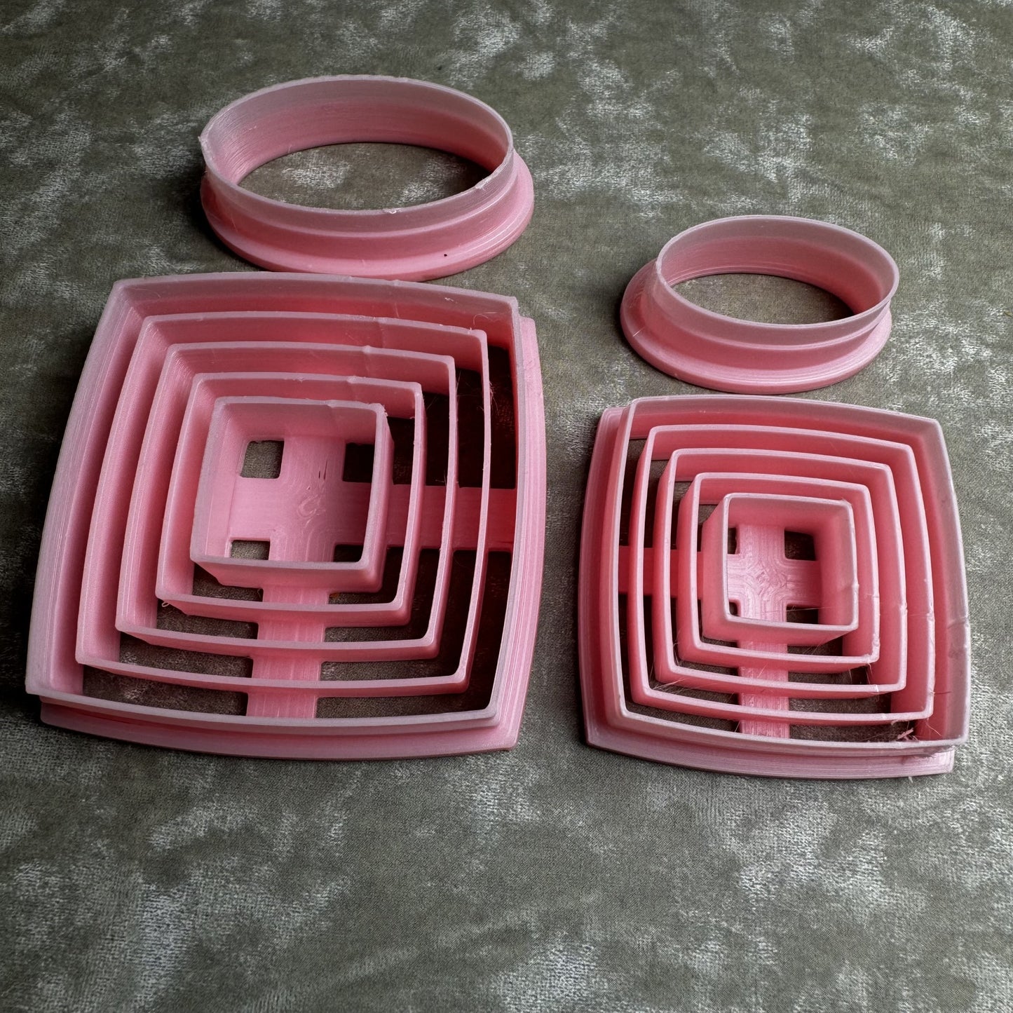 Cortador, molde para Arcilla Polimérica Cuadrados en Cuadrado QQ055