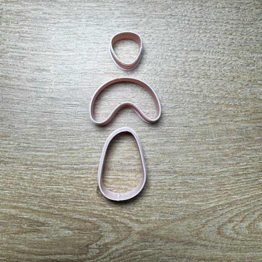 3 Cortadores para Arcilla Polimérica de Formas Orgánicas PIEDRA,PAPEL Y TIJERA - Ref.M073
