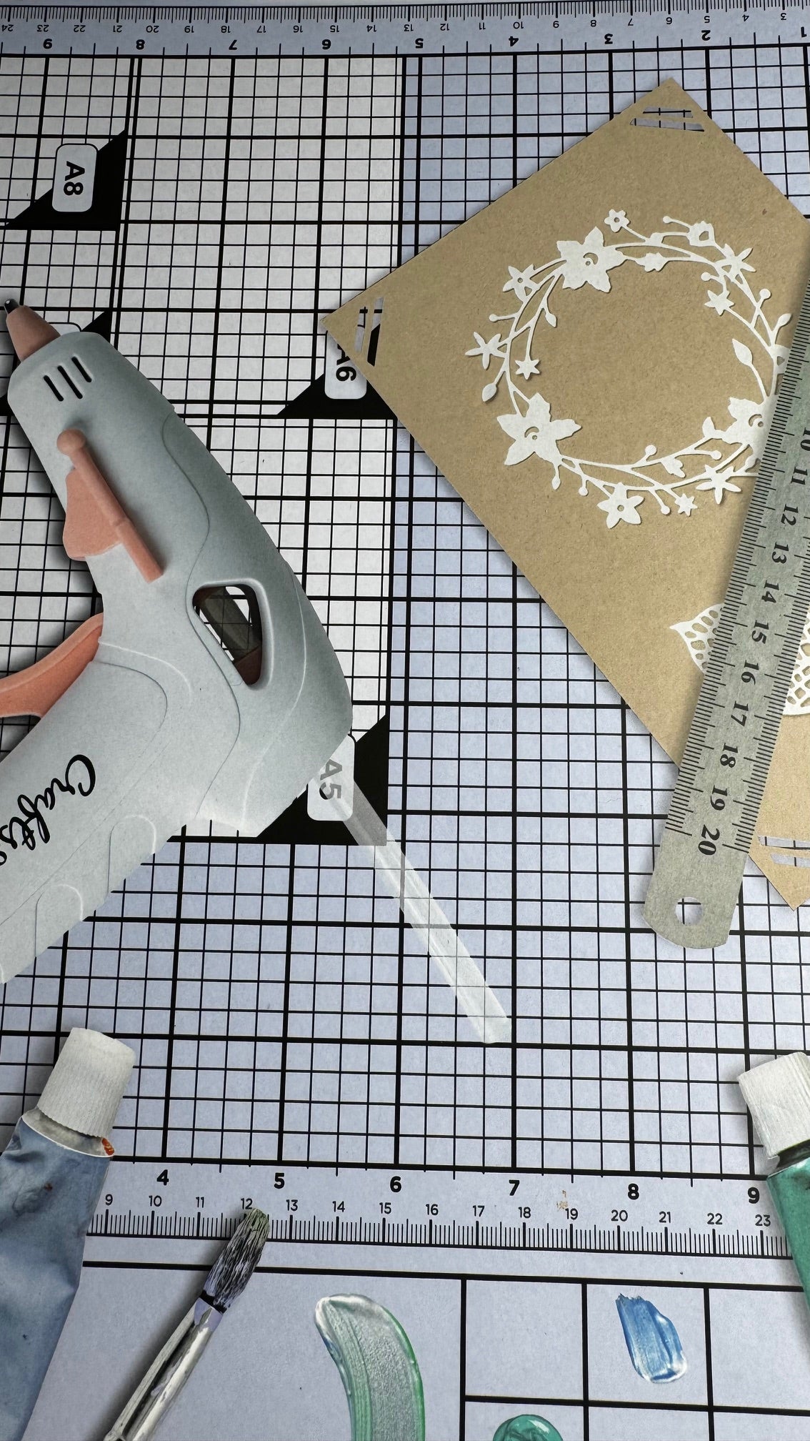 Tapete de medios mixtos de vidrio CRAFTS & CO. H003