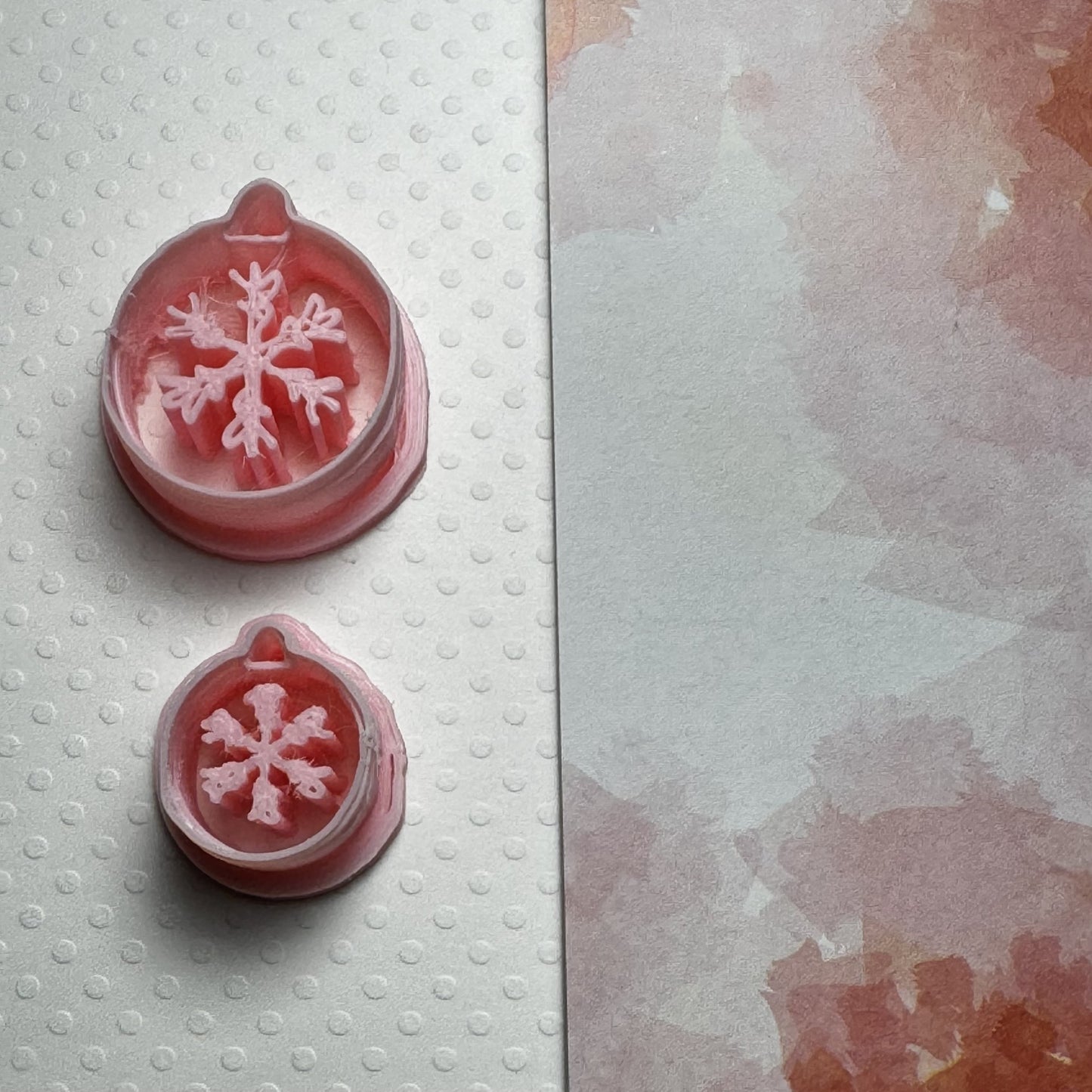 cortador, molde para arcilla polimérica Bola con Floco de nieve - M035