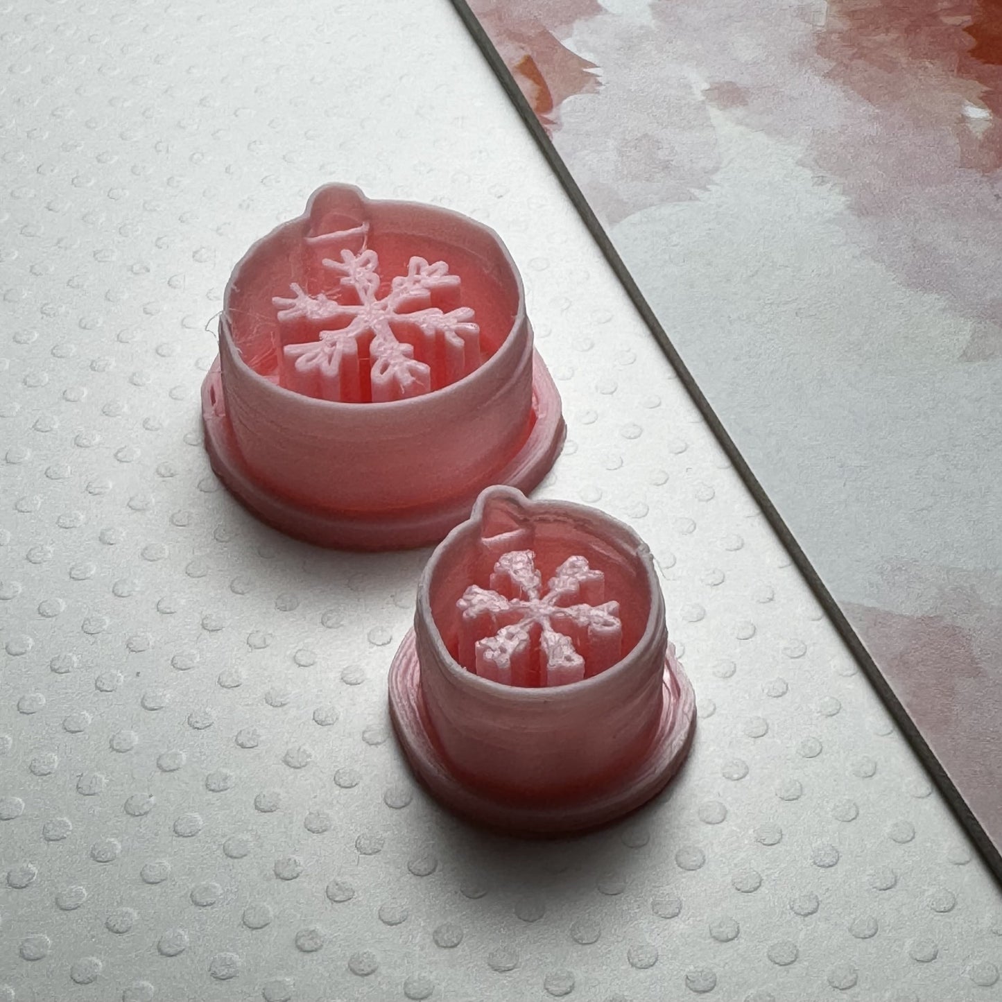 cortador, molde para arcilla polimérica Bola con Floco de nieve - M035